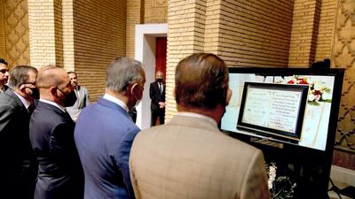 Iraq's Prime Minister Mustafa Al Kadhimi at Royal Baghdad cemetery. Courtesy Iraqi Prime Minister Media Office