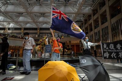 Pro-democracy supporters protest in Hong Kong. Getty