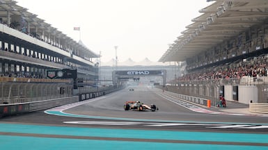 Mclaren driver Lando Norris takes part in final practice. Abu Dhabi Grand Prix 2025. Yas Marina Circuit. Chris Whiteoak / The National