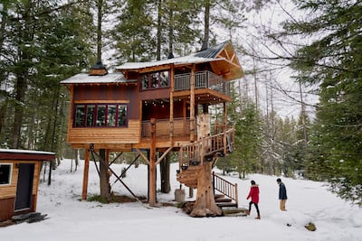 Treehouses and snowy, remote destinations were popular on Airbnb this new year. Photo: Airbnb