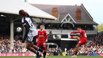 Trent Alexander-Arnold scores Liverpool's first goal. Getty Images