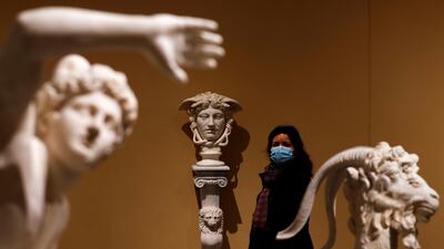 A statue from the "Torlonia Marbles" is seen during an exhibition that brings together some 96 ancient sculptures comprising of bronze, marble and alabaster statues in Rome, Italy. Reuters