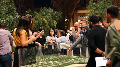 Property brokers and buyers queue up for Aldar's launch of The Wilds, a new nature-based residential development in Dubai scheduled for completion in 2029. Photo: Aldar