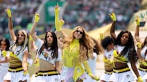 Shakira performs in Mexico city during her fourth appearance at a World Cup opening ceremony. Reuters