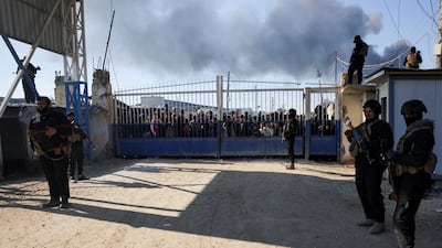 Syrian government security forces stand guard. Reuters