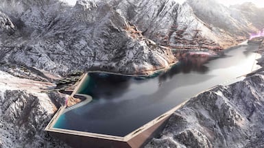 A handout image of the design for Trojena, an area in Saudi Arabia's planned mega-city of Neom that was chosen to host the 2029 Asian Winter Games. AFP