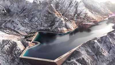 A handout image of the design for Trojena, an area in Saudi Arabia's planned mega-city of Neom that was chosen to host the 2029 Asian Winter Games. AFP