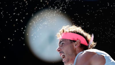 Rafael Nadal serves during his second round victory over Leonardo Mayer at the Australian Open in Melbourne. Michael Dodge / Getty Images)
