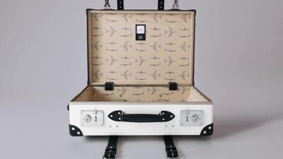 The BOAC Speedbird suitcase contains a fragment of a retired jumbo jet and retails for £1,935. Courtesy British Airways
