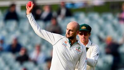 Australia spinner Nathan Lyon took five wickets in the second innings against Pakistan at the Adelaide Oval on Monday. AFP