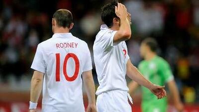 Frank Lampard, right, and Wayne Rooney of England.