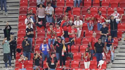 Sevilla fans during the final against Bayern Munich. More than 15,000 fans attended the match. EPA