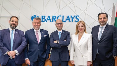 Walid Mezher, Country Head of Markets, MEA; Andrew Mortimer, COO, MEA; Khaled El Dabag, CEO, MENA; Rasha Badawi, Head of Private Bank, UAE; Omar Sheikh, Head of International Corporate Bank, MENA