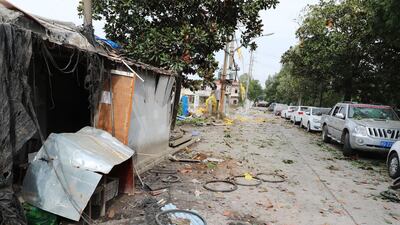 The explosion killed at least two people and injured dozens more. AFP