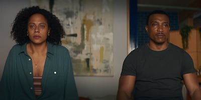 Rosalind Eleazar as Kat, ;eft, and Ashley Walters as Josh in Missing You. Photo: Netflix