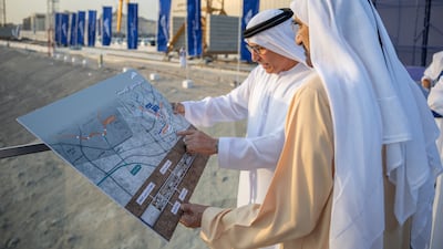 Sheikh Mohammed bin Rashid, Vice President and Ruler of Dubai, overseeing the start of tunnelling work on the Dubai Metro Blue Line. Photo: Wam