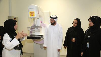 People at Al Barsha health centre are told about the benefits of the mammogram breast-screening machine, and regular scans. Wam