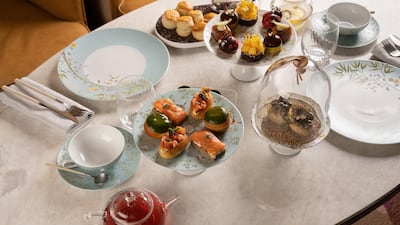 Tea, scones, dainty desserts and gourmet finger sandwiches at Episodes. Photo: Emirates Palace Mandarin Oriental