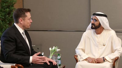 Sheikh Mohammed bin Rashid, Vice President and Ruler of Dubai, met Elon Musk on Monday at the World Government Summit in Dubai. Wam