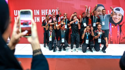 Athletes celebrate at the UAE Games. Victor Besa / The National