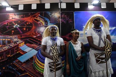 Rwandan artists attend the International African Television and Cinema Fair, on the sideline of Fespaco. AFP