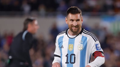 Lionel Messi of Argentina reacts during a FIFA 2026 World Cup qualifiers soccer match between Argentina and Paraguay at Mas Monumental stadium in Buenos Aires, Argentina, 12 October 2023. EPA / JUAN IGNACIO RONCORONI