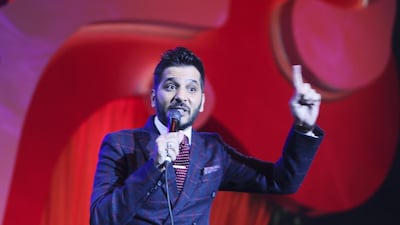 Nitin Mirani performs at the Desi Invasion show during Dubai Comedy Festival at Skydive Dubai in Dubai, October 17, 2015. Sarah Dea / The National