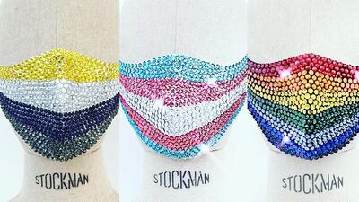 Crystal-covered face masks by Atelier Ignacio. Photo: Atelier Ignacio / Instagram