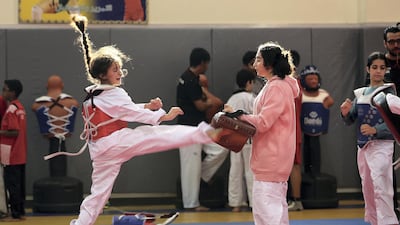 Taekwondo students in accident at Fujairah Martial Arts Club. Pawan Singh / The National