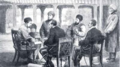 The Great Game: the Amir of Afghanistan meeting with the British at Gandamak in 1879.