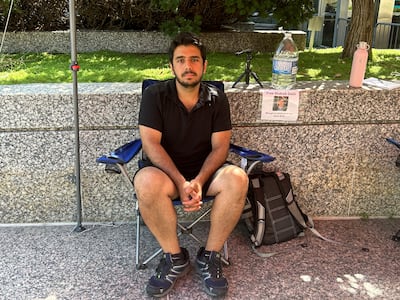 Darian Dalili says he doesn't know how long he will continue his hunger strike. Jihan Abdalla / The National