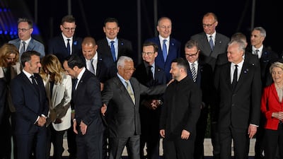 The 27 EU heads of state plus Ukraine's President Volodymyr Zelenskyy have met in Cyprus to discuss defence. AFP