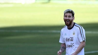 Argentina's Lionel Messi attends training ahead of the match. Cristiane Mattos / Reuters