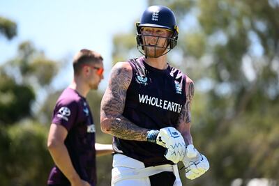 England captain Ben Stokes during training in Perth. Getty Images