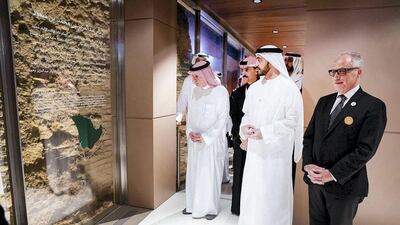 Sheikh Abdullah bin Zayed and Adel bin Ahmed Al-Jubeir in Ad Diriyah, Saudi Arabia.