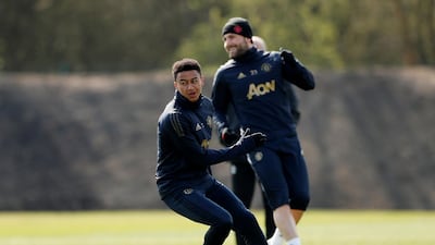 Manchester United's Jesse Lingard during training. Reuters