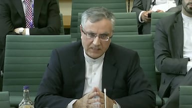 Iran's ambassador to the UK Ali Mousavi appears before a House of Commons committee last year. Photo: Parliament live TV
