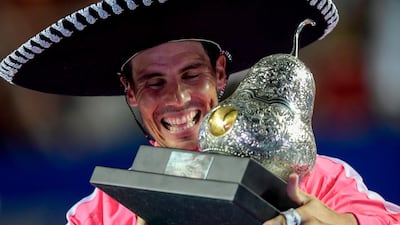 Rafael Nadal after winning the ATP Mexican Open in Acapulco after beating Taylor Fritz in straight sets on Sunday, March 1. AFP