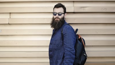 The prize for best accessories goes to É the backpack and the beard. Enrico Labriola / Pitti Immagine