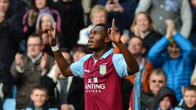 Christian Benteke scored 13 league goals in 29 matches for Aston Villa last season. Ben Stansall / AFP