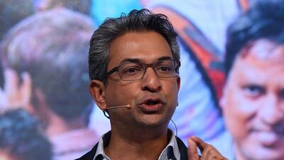 Vice President of Google for South East Asia and India, Rajan Anandan, speaks during the launch of the Google 'Tez' mobile app for digital payments in New Delhi. Sajjad Hussain / AFP
