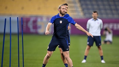 Tim Ream takes part in a USA training session at Al Gharafa SC. AFP
