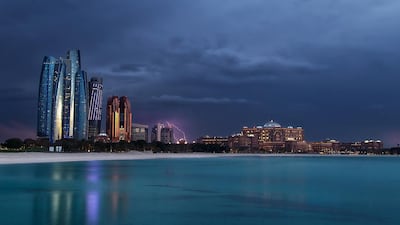 Sahir Ismail's The Electrifying Skyline of Abu Dhabi. Courtesy of Etihad Modern Art Gallery