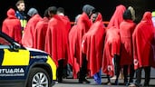 Migrants rescued from a boat off the coast of Lanzarote arrive in the port of Arrecife, in the Canary Islands, Spain. EPA
