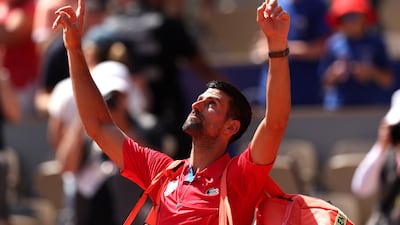 Serbia's Novak Djokovic celebrates after beating Rafael Nadal of Spain. Getty Images