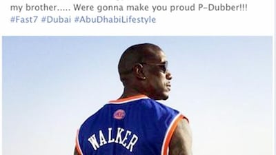 Tyrese Gibson's facebook page on 13 April 2014.