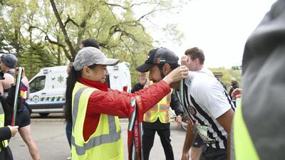 Participants and volunteers of the 2019 UAE Healthy Kidney 10K Run are seen at Central Park.
