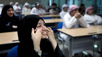 7Format: Caption Text: @Caption:Fatima Ahmad Al Hammadi, 16, at Atic’s summer school on microtechnology.