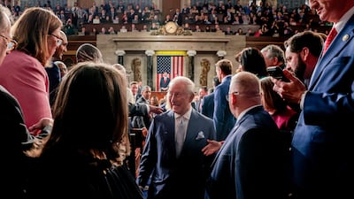 King Charles leaves the House chamber. Reuters