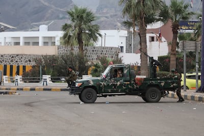 Armed men in the southern port city of Aden. EPA